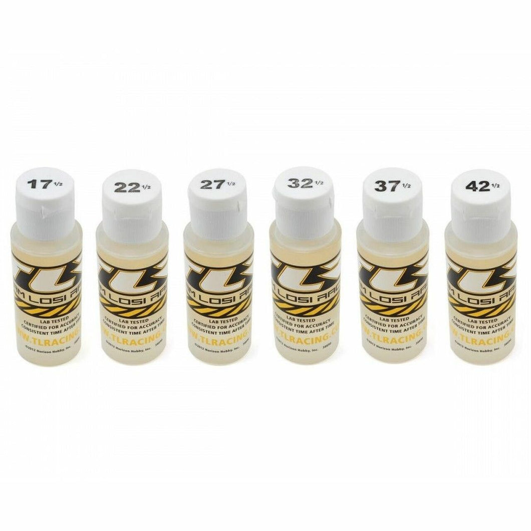 TLR 74019 Silicone Shock Oil 6 Pack (2oz) (17.5, 22.5, 27.5, 32.5, 37.5, 42.5wt)