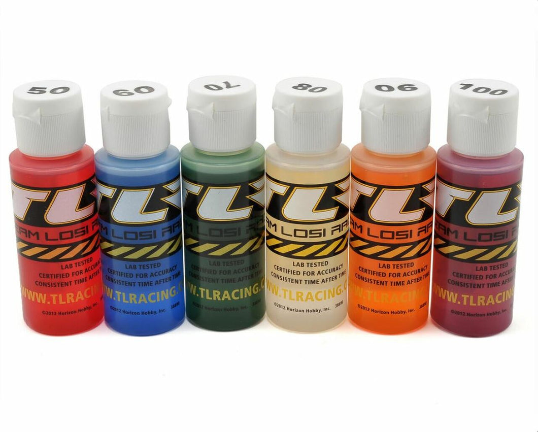Team Losi Racing 74021 Silicone Shock Oil Six Pack (50, 60, 70, 80, 90, 100wt) (2oz)
